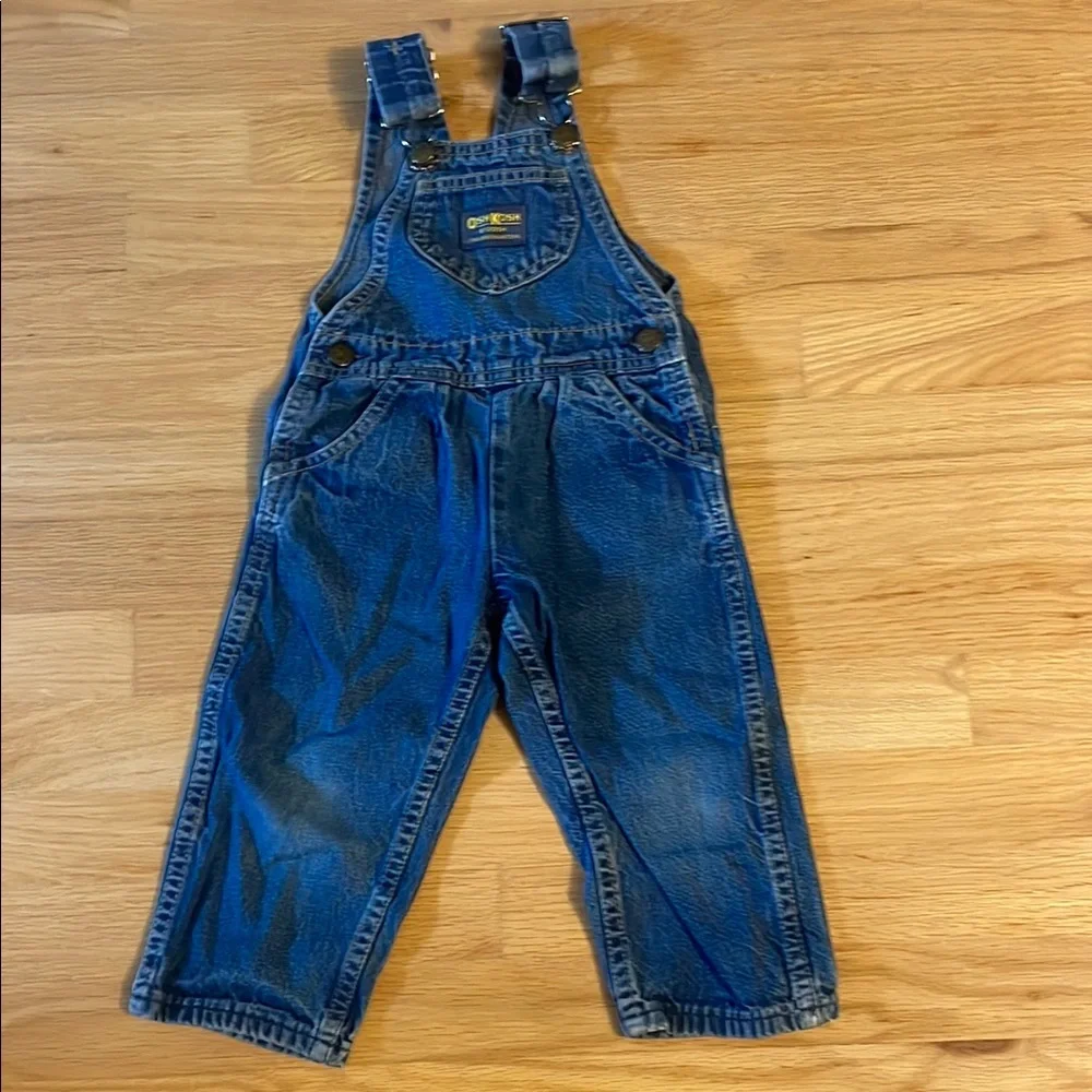 Original “Made in USA” Vintage OshKosh B’Gosh Cotton Denim Overalls, size 2T - Picture 1 of 11